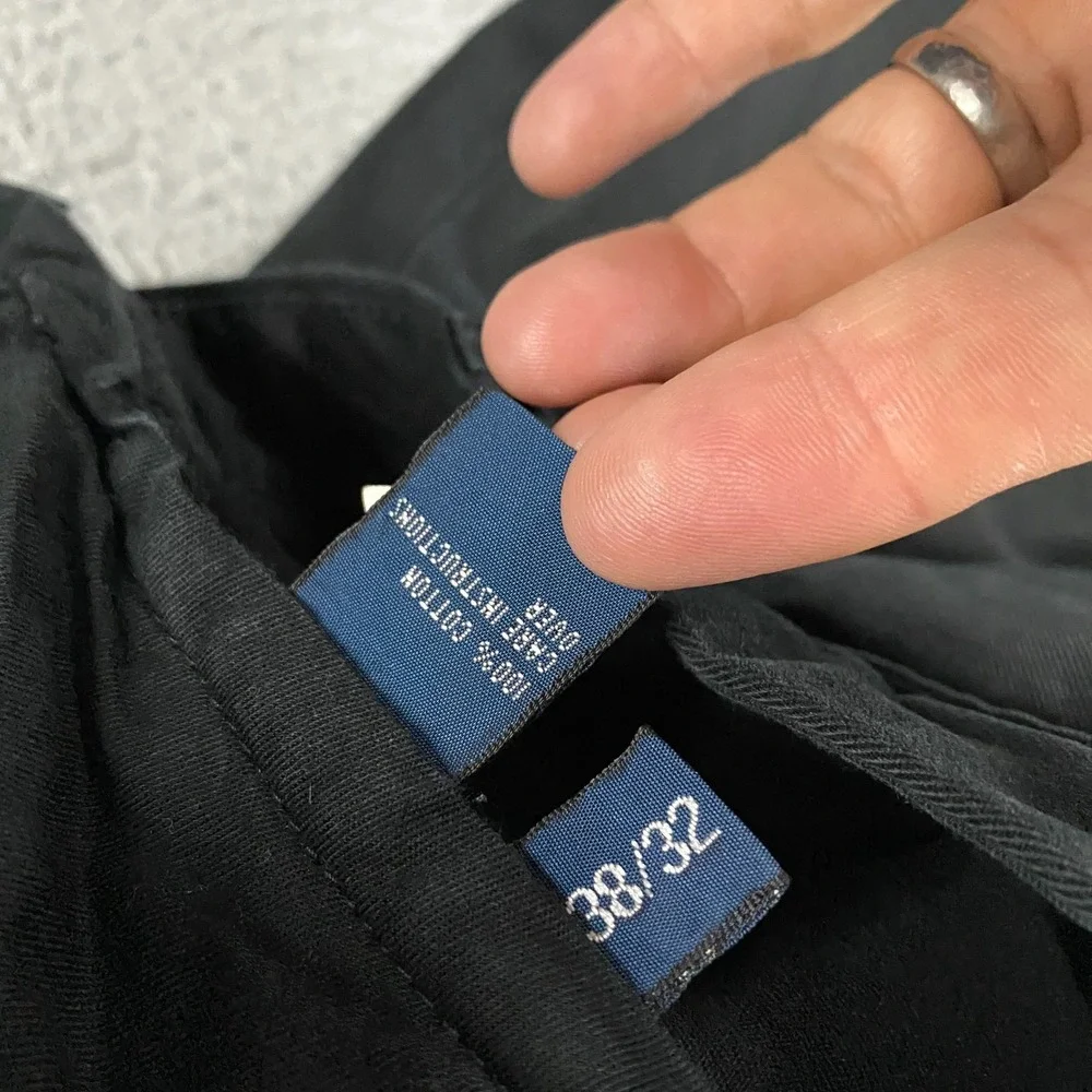 VTG Polo Ralph Lauren Prospect Pants Mens 38x32 fits 36x30 Chino Preppy Black